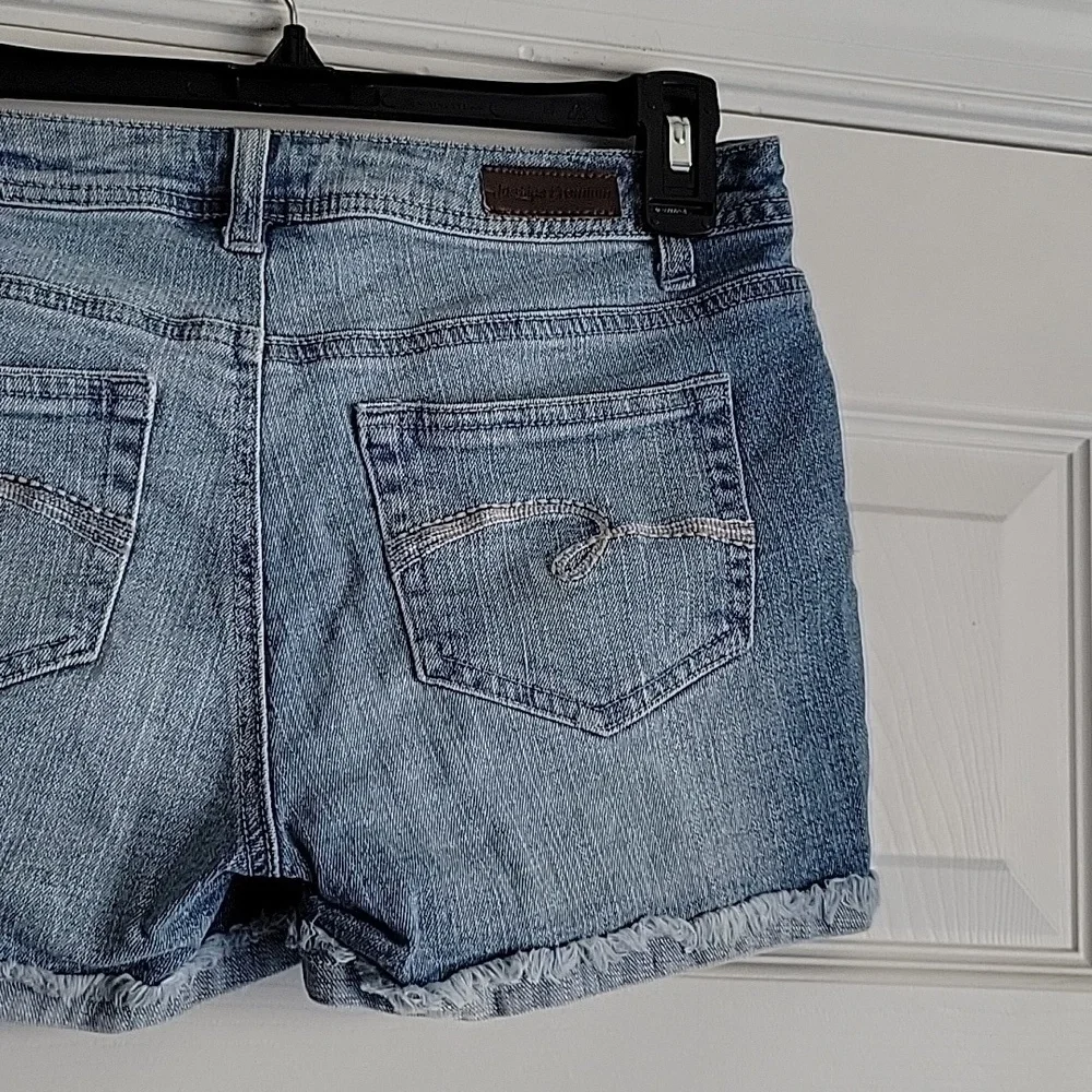 Justice Girl's Simply Low Cuffed Distressed Denim Shorts